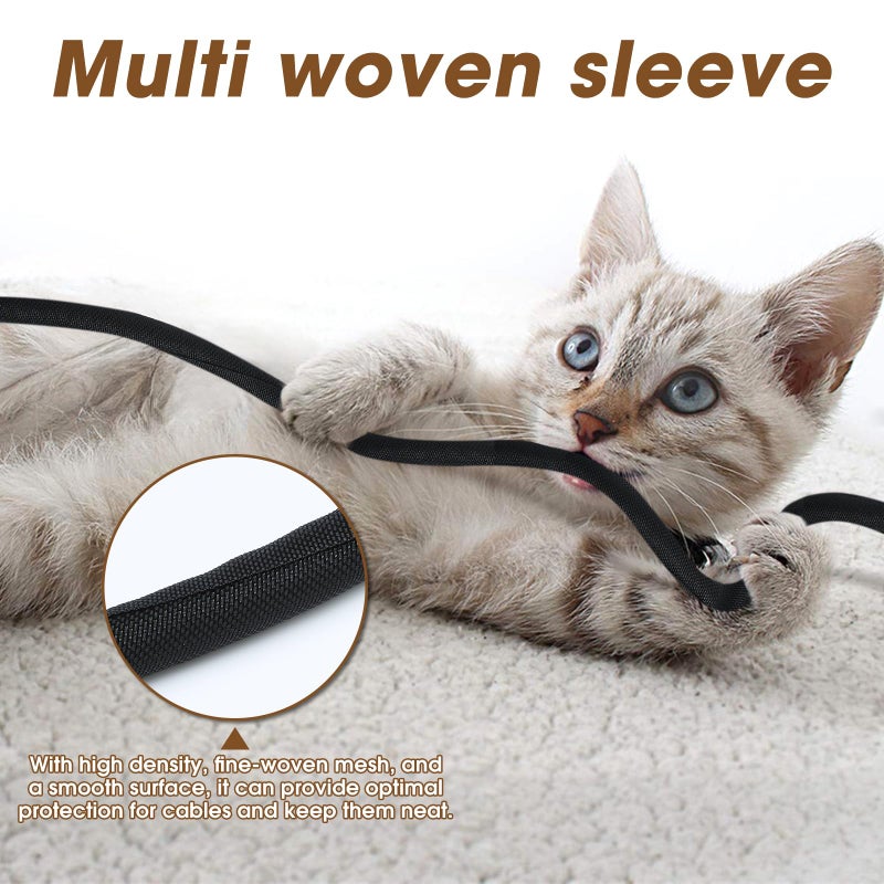 Cacovedo Cord Protector from Pets no Chew, 20FT-1/2inch Cord Managment Cable and Wire Protector from Rabbits, Cats and Other Pets Black - Image 3